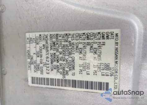 2007 Nissan Pathfinder Le from USA, damaged, VIN 5N1AR18U97C623323